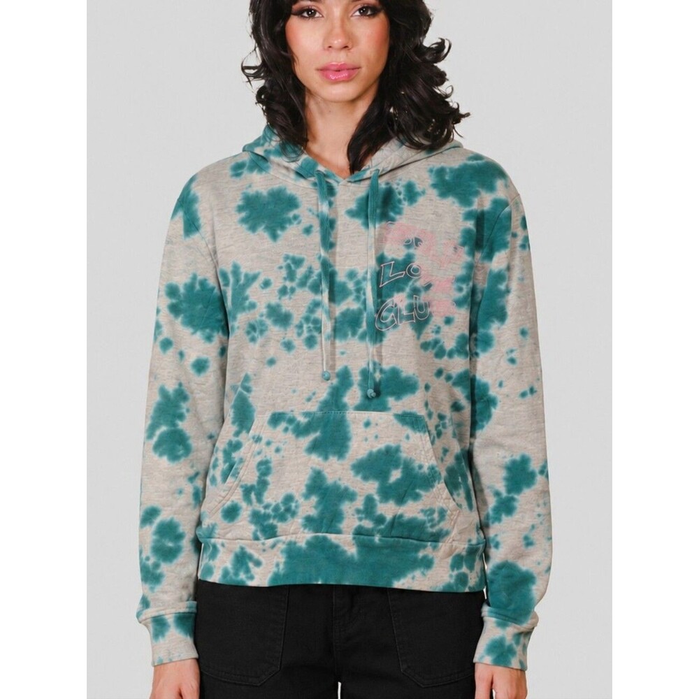 Brooklyn Cloth Self Love Club Tie Dye Hoodie Size Large Blue Green Pink Graphic